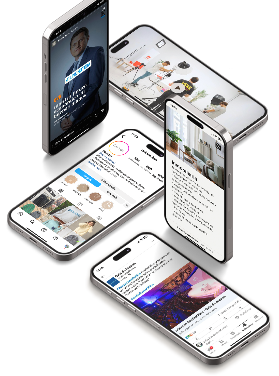 iphones mockup con diseños de guia 360